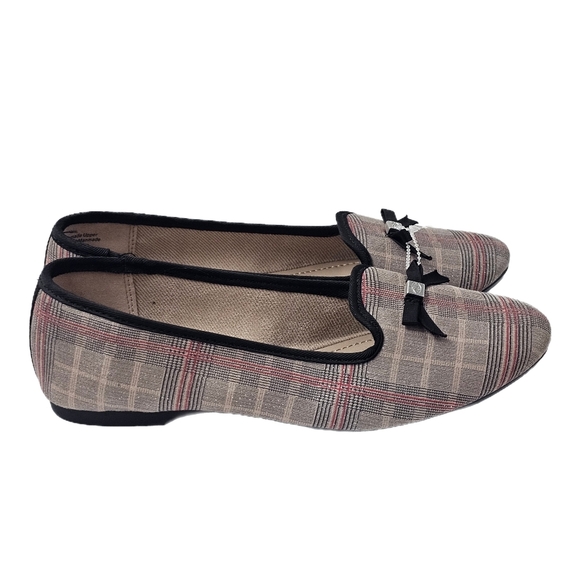 Charter Club Shoes - Charter Club Kimii Plaid Deconstructed Loafers Gray 8M Slip On